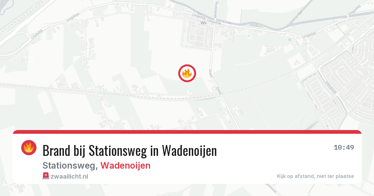 Brand bij Stationsweg in Wadenoijen — 29 apr 2026