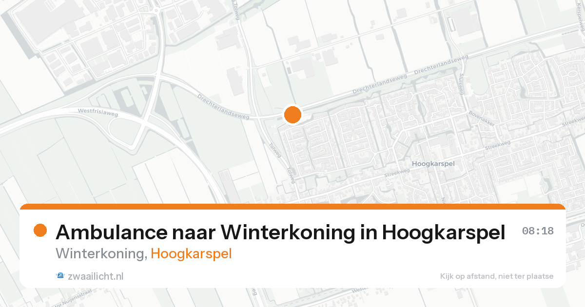 Ambulance naar Winterkoning in Hoogkarspel — 22 aug 2026