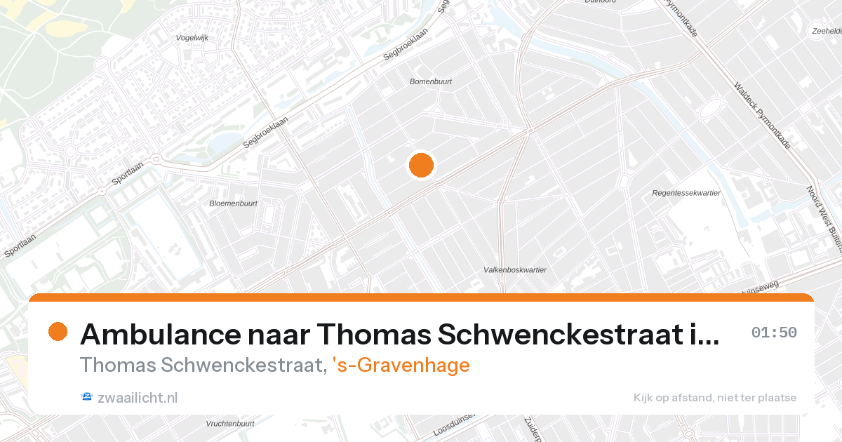 Ambulance naar Thomas Schwenckestraat in 's-Gravenhage — 27 aug 2026