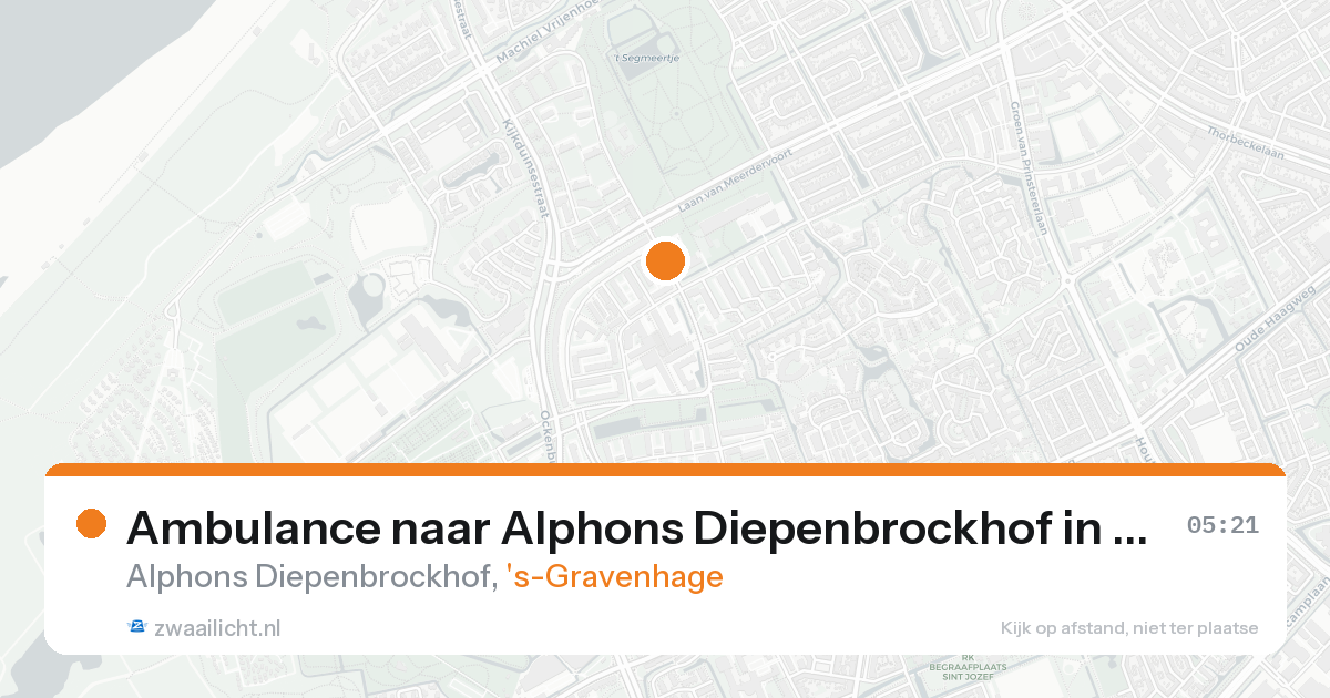 Ambulance naar Alphons Diepenbrockhof in 's-Gravenhage — 21 aug 2026