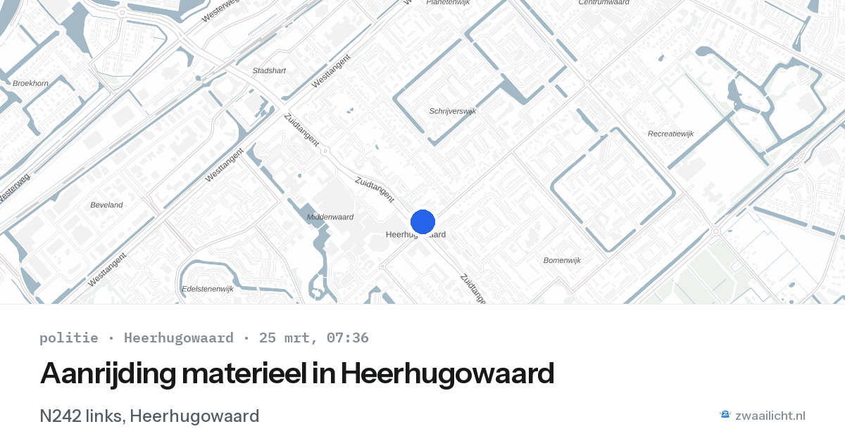 Aanrijding materieel in Heerhugowaard — 25 mrt 2026