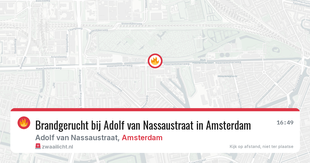 Brandgerucht bij Adolf van Nassaustraat in Amsterdam — 1 jul 2026