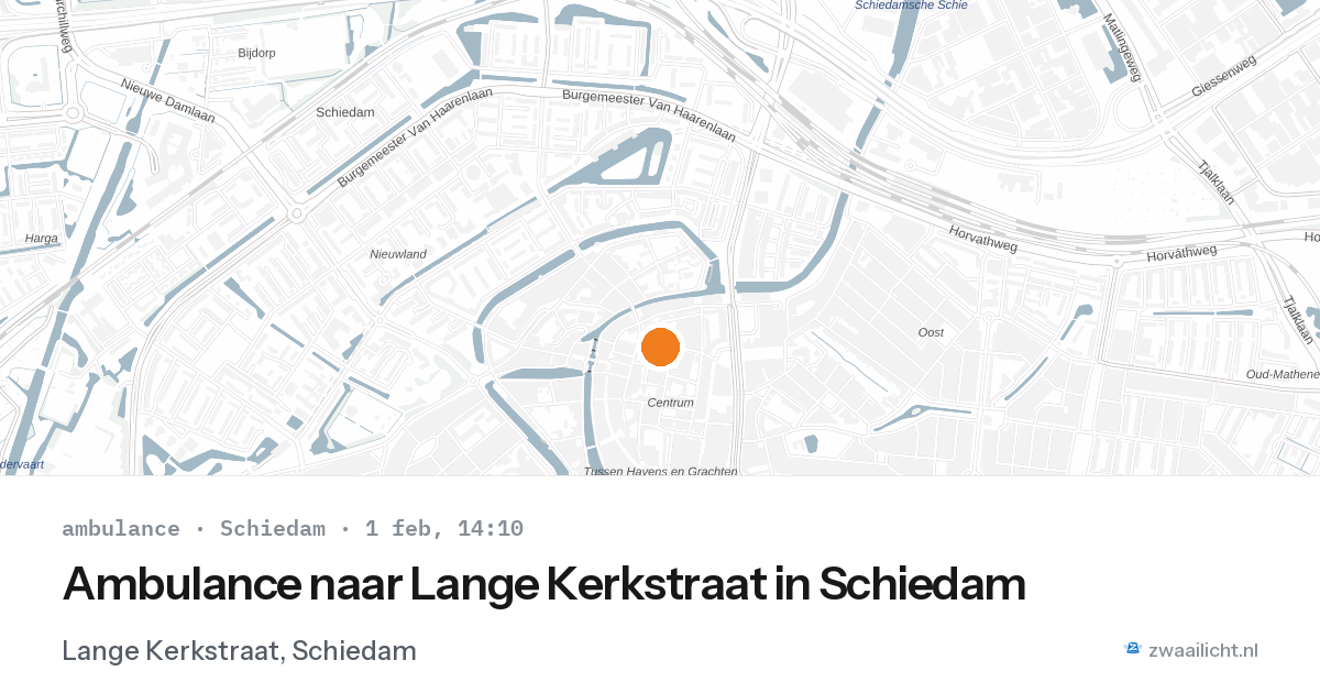 Ambulance naar Lange Kerkstraat in Schiedam — 1 feb 2026