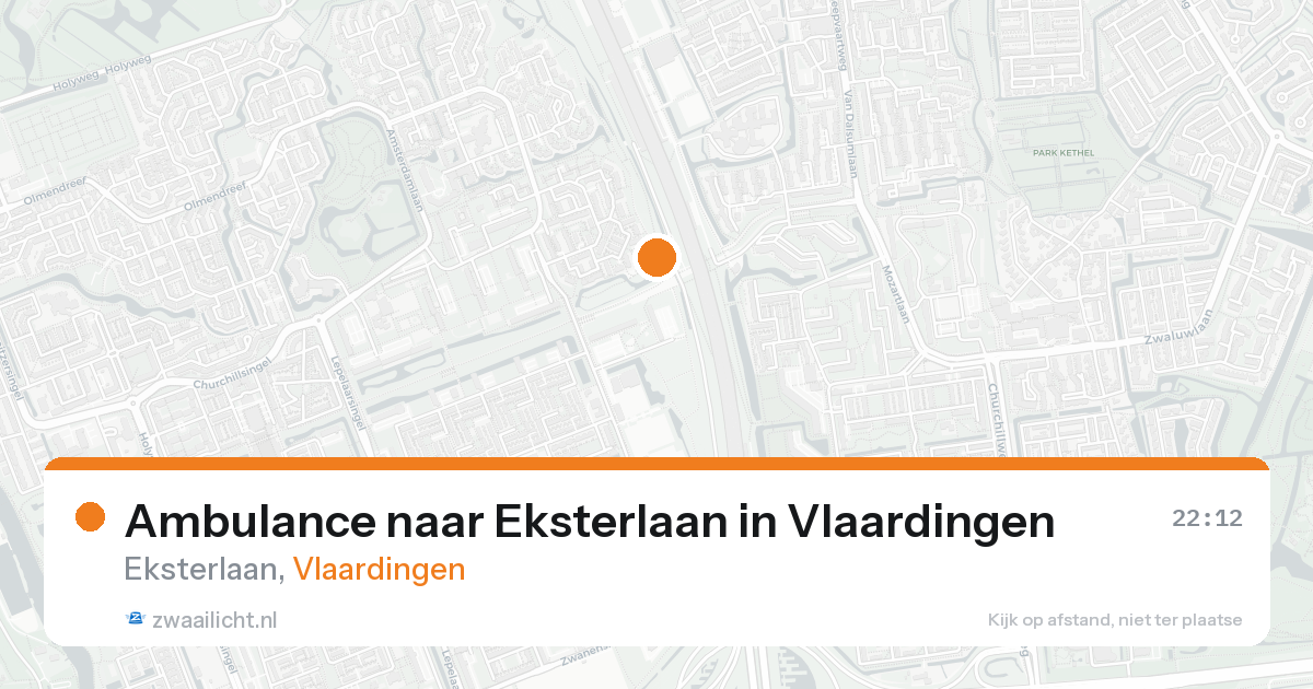 Ambulance naar Eksterlaan in Vlaardingen — 22 aug 2026