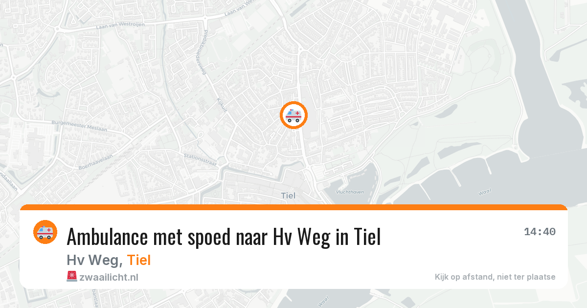 Ambulance met spoed naar Hv Weg in Tiel — 2 jun 2026