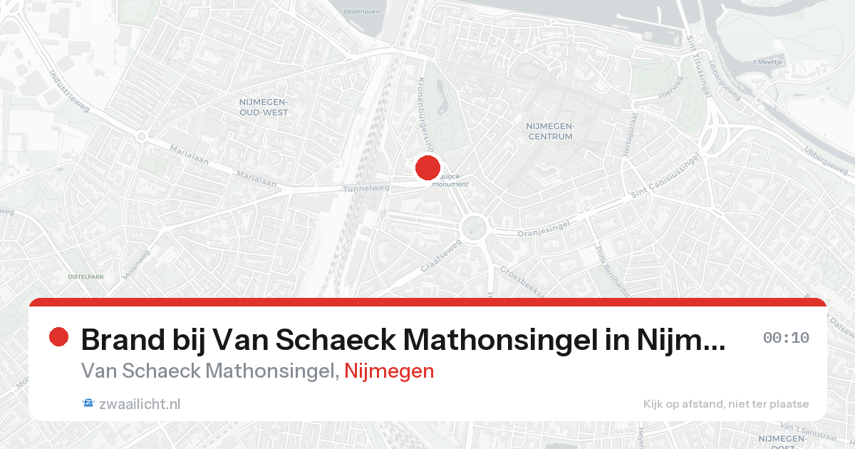 Brand bij Van Schaeck Mathonsingel in Nijmegen — 15 aug 2026