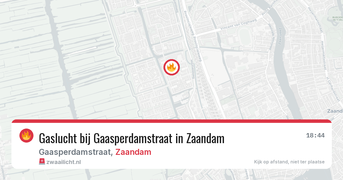 Gaslucht bij Gaasperdamstraat in Zaandam — 26 mei 2026