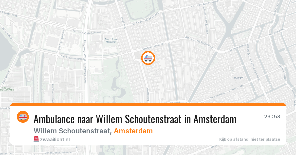 Ambulance naar Willem Schoutenstraat in Amsterdam — 17 mei 2026