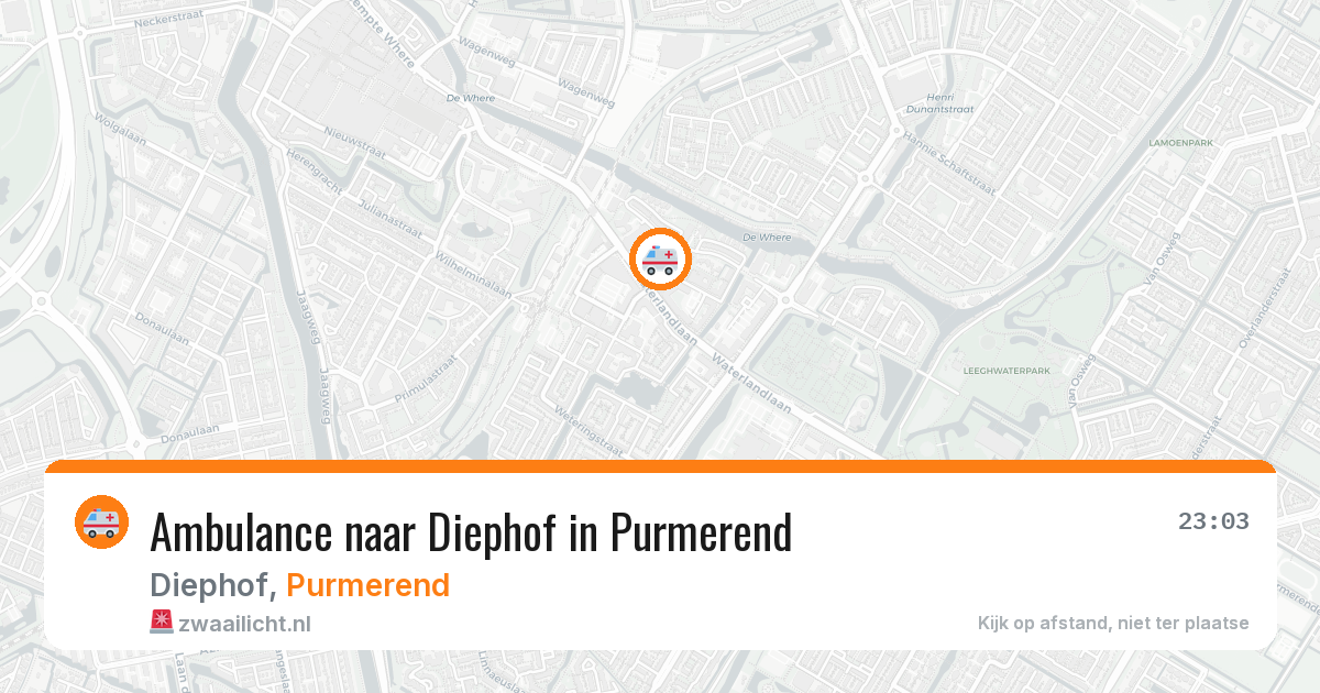Ambulance naar Diephof in Purmerend — 22 mrt 2026