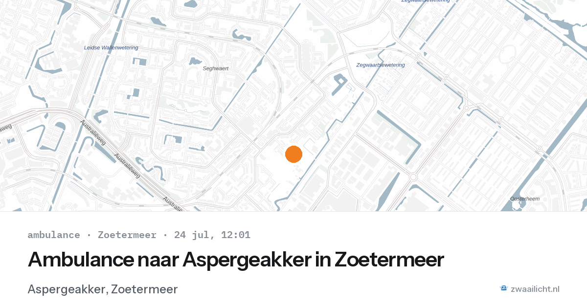 Ambulance naar Aspergeakker in Zoetermeer — 24 jul 2026
