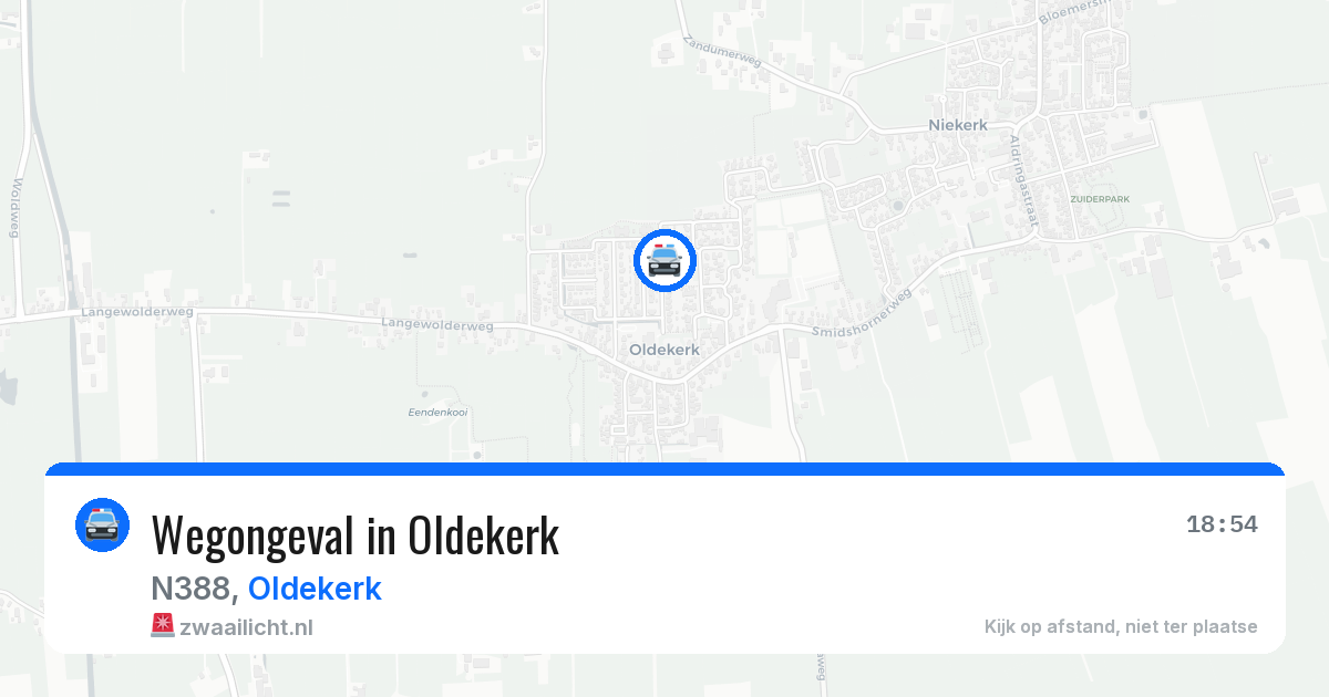 Wegongeval in Oldekerk — 11 apr 2026