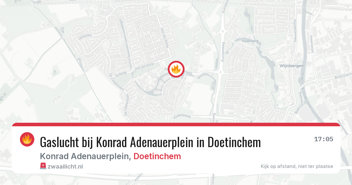 Gaslucht bij Konrad Adenauerplein in Doetinchem — 26 jun 2026