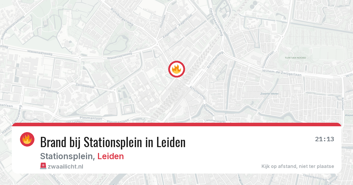 Brand bij Stationsplein in Leiden — 26 jul 2026
