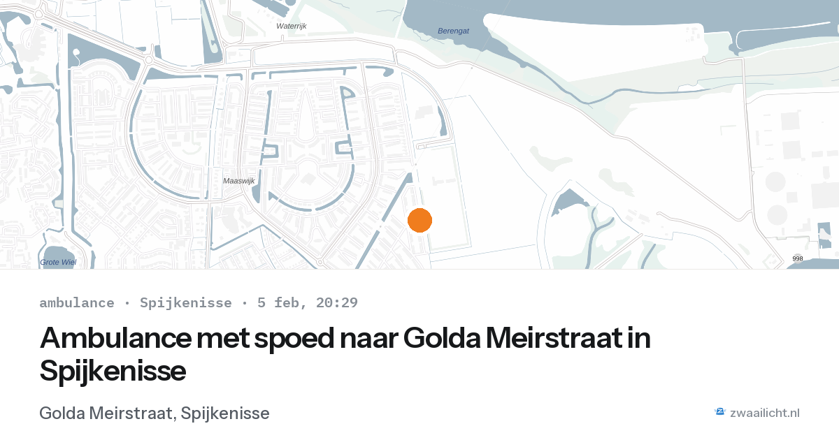 Ambulance met spoed naar Golda Meirstraat in Spijkenisse — 5 feb 2026