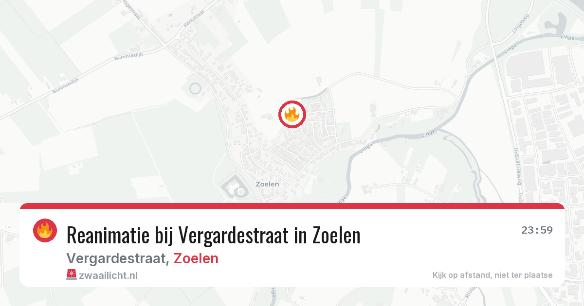 Reanimatie bij Vergardestraat in Zoelen — 3 jul 2026
