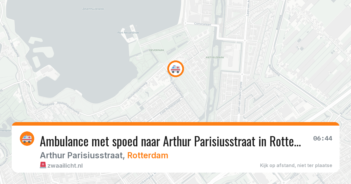 Ambulance met spoed naar Arthur Parisiusstraat in Rotterdam — 3 jun 2026
