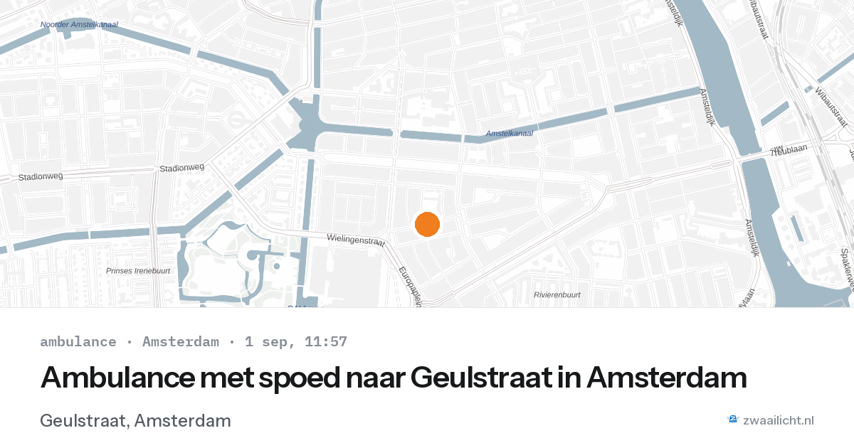 Ambulance met spoed naar Geulstraat in Amsterdam — 1 sep 2026