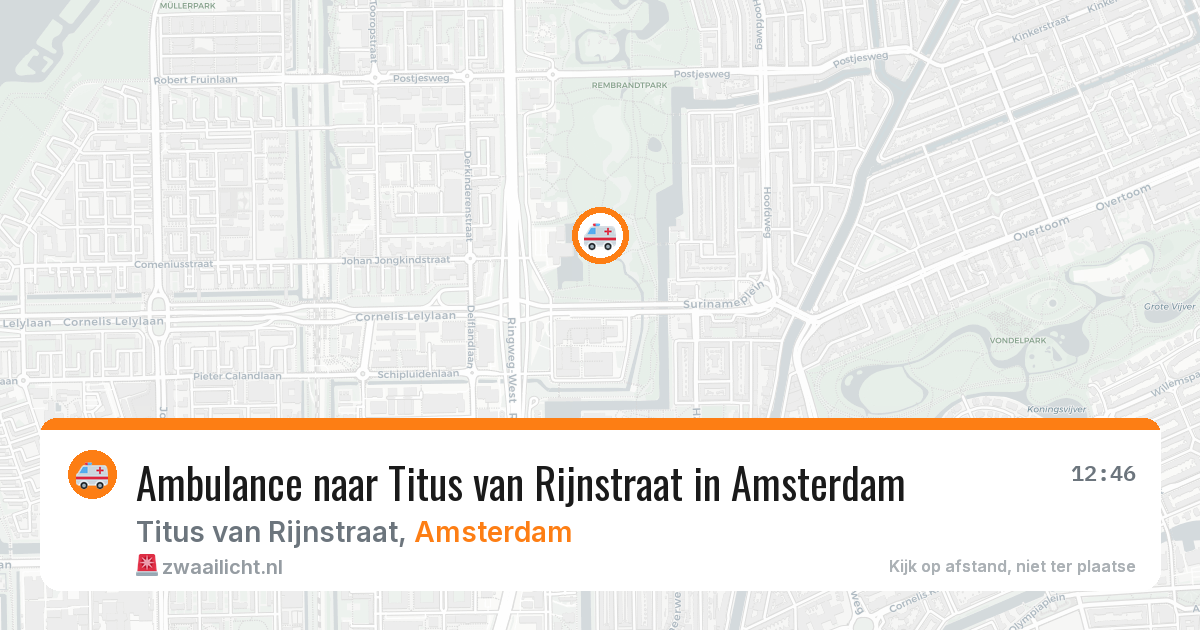 Ambulance naar Titus van Rijnstraat in Amsterdam — 30 jul 2026