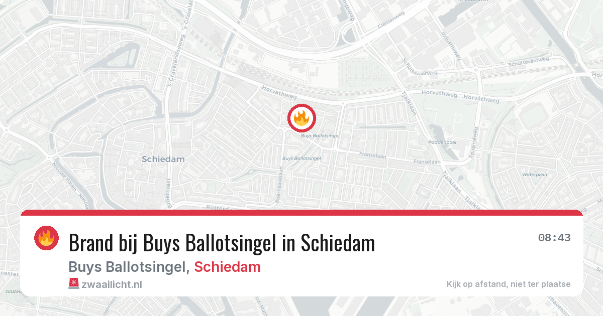 Brand bij Buys Ballotsingel in Schiedam — 27 mrt 2026