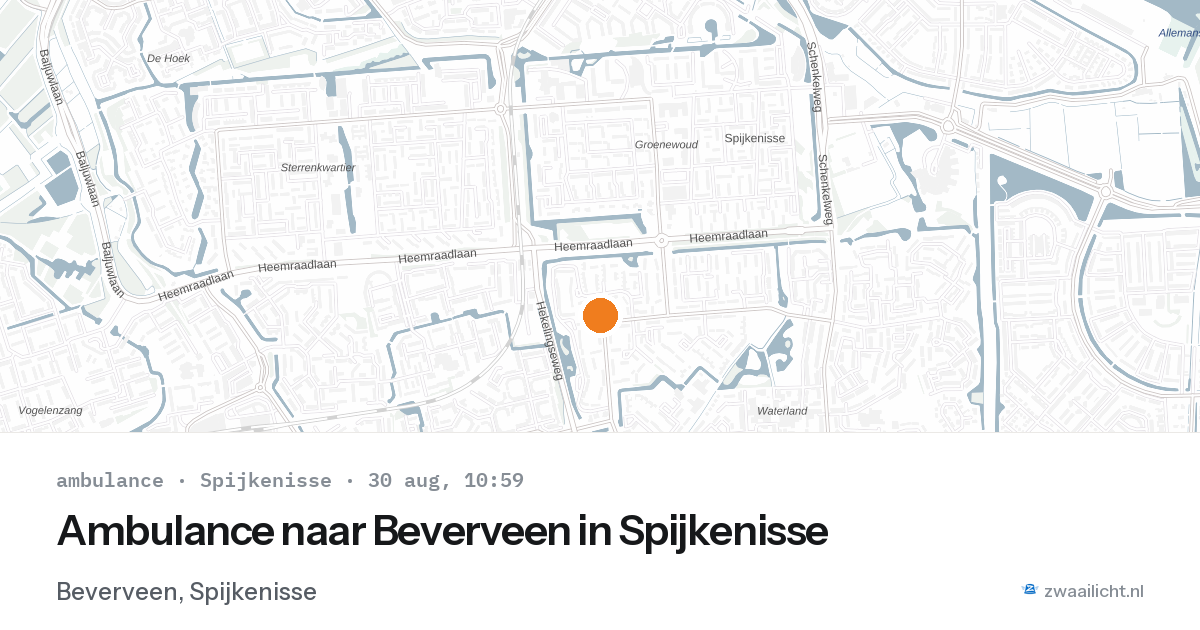 Ambulance naar Beverveen in Spijkenisse — 30 aug 2026