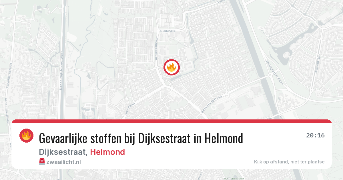 Gevaarlijke stoffen bij Dijksestraat in Helmond — 15 jul 2026