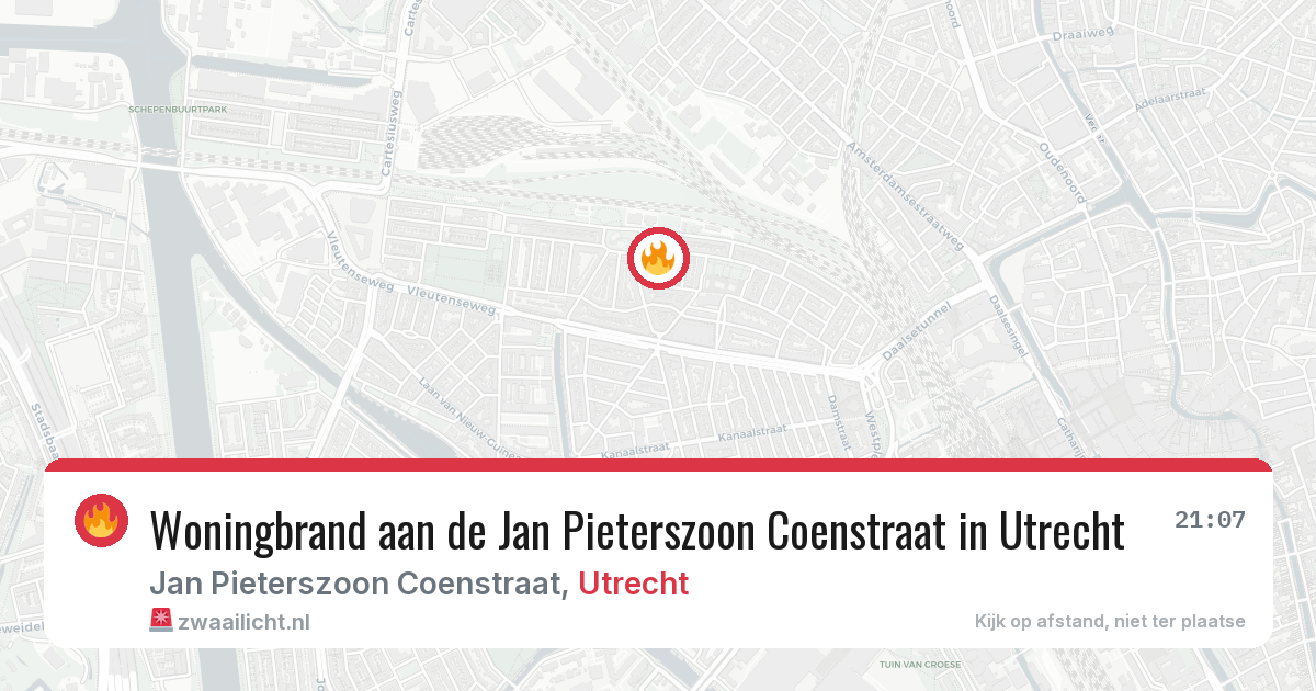 Woningbrand aan de Jan Pieterszoon Coenstraat in Utrecht — 2 jul 2026