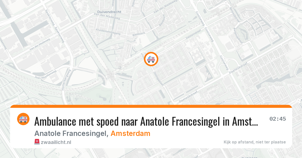 Ambulance met spoed naar Anatole Francesingel in Amsterdam — 23 apr 2026