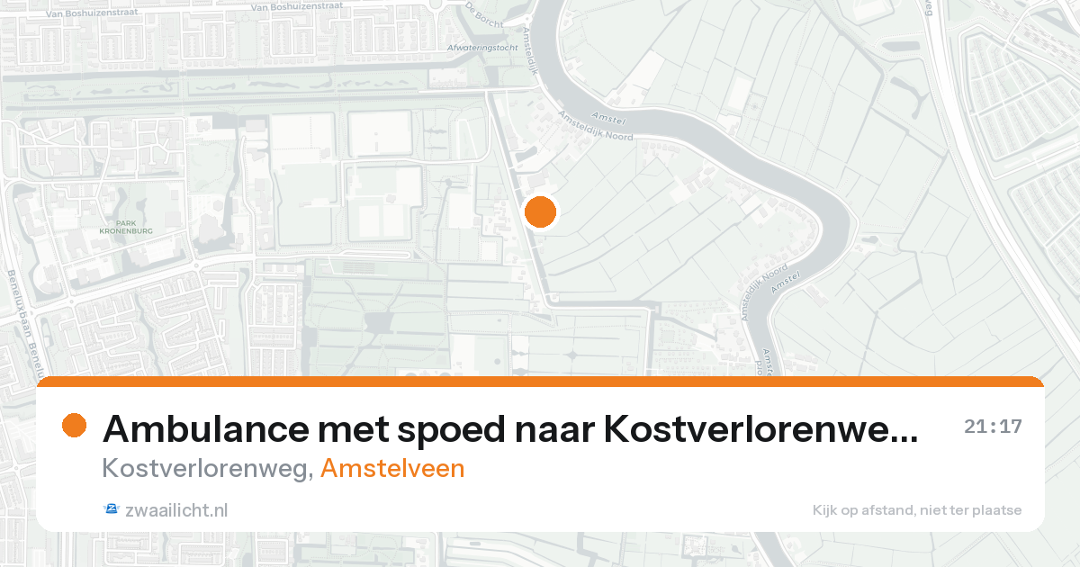 Ambulance met spoed naar Kostverlorenweg in Amstelveen — 17 aug 2026