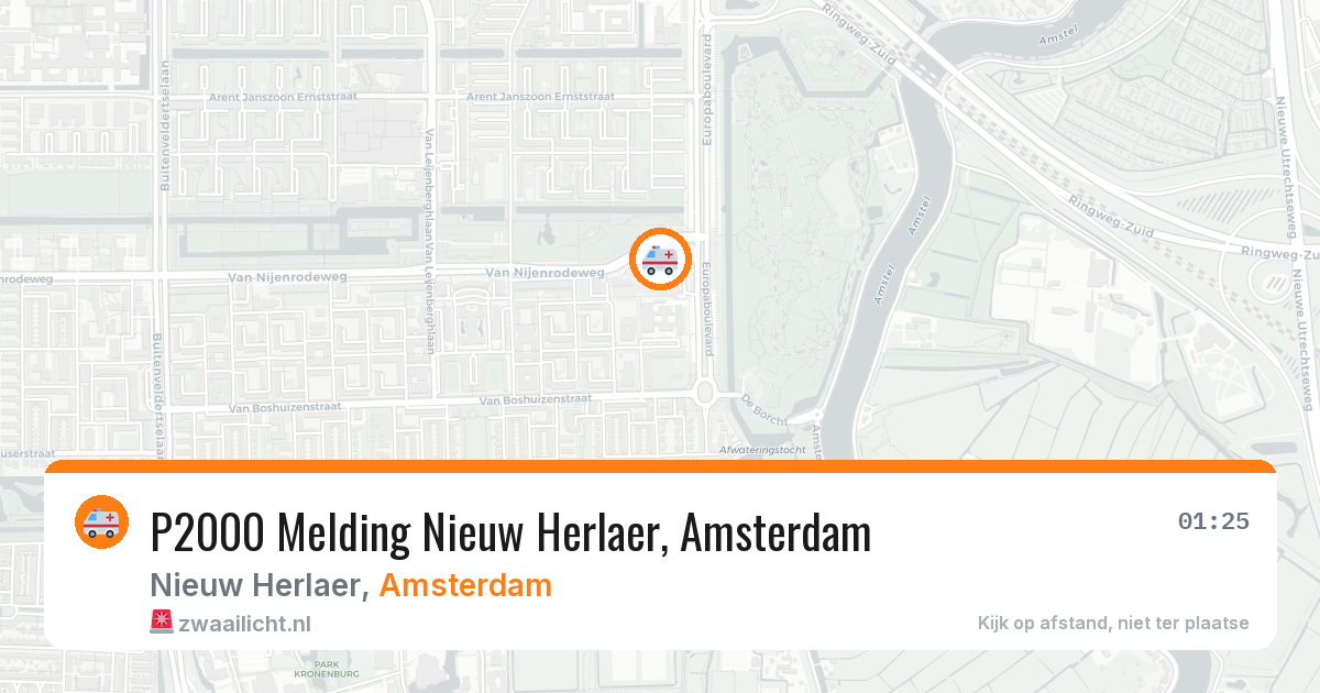 P2000 Melding Nieuw Herlaer, Amsterdam — 6 jun 2026