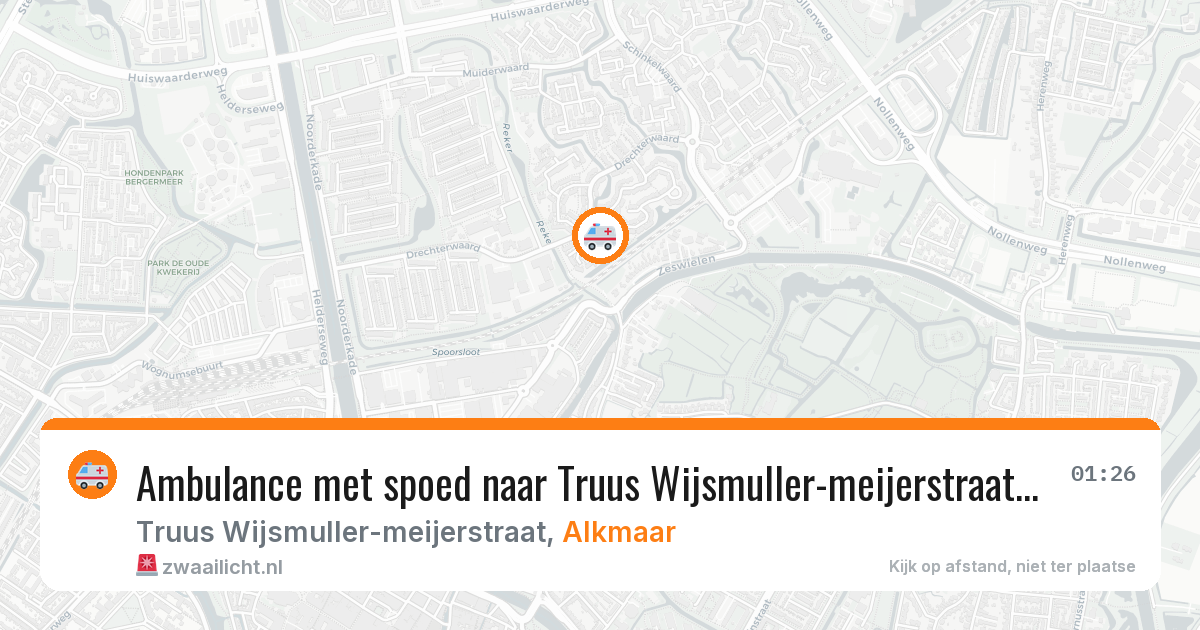 Ambulance met spoed naar Truus Wijsmuller-meijerstraat in Alkmaar — 27 jul 2026