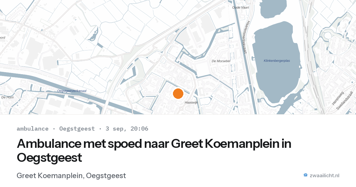 Ambulance met spoed naar Greet Koemanplein in Oegstgeest — 3 sep 2026