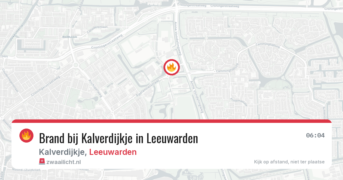 Brand bij Kalverdijkje in Leeuwarden — 19 mei 2026
