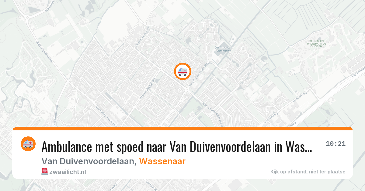 Ambulance met spoed naar Van Duivenvoordelaan in Wassenaar — 12 aug 2026