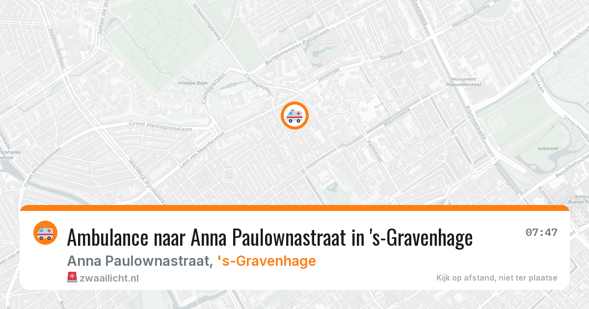 Ambulance naar Anna Paulownastraat in 's-Gravenhage — 23 mrt 2026