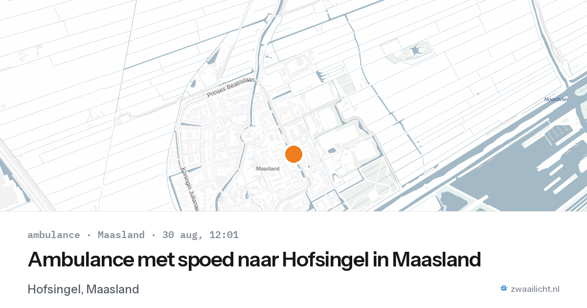 Ambulance met spoed naar Hofsingel in Maasland — 30 aug 2026