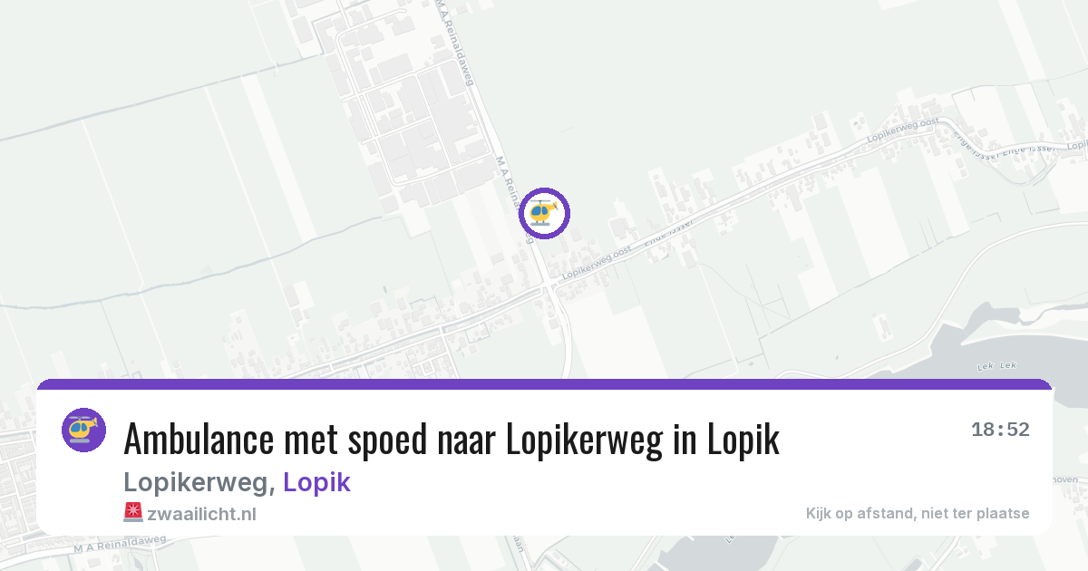 Ambulance met spoed naar Lopikerweg in Lopik — 13 jun 2026