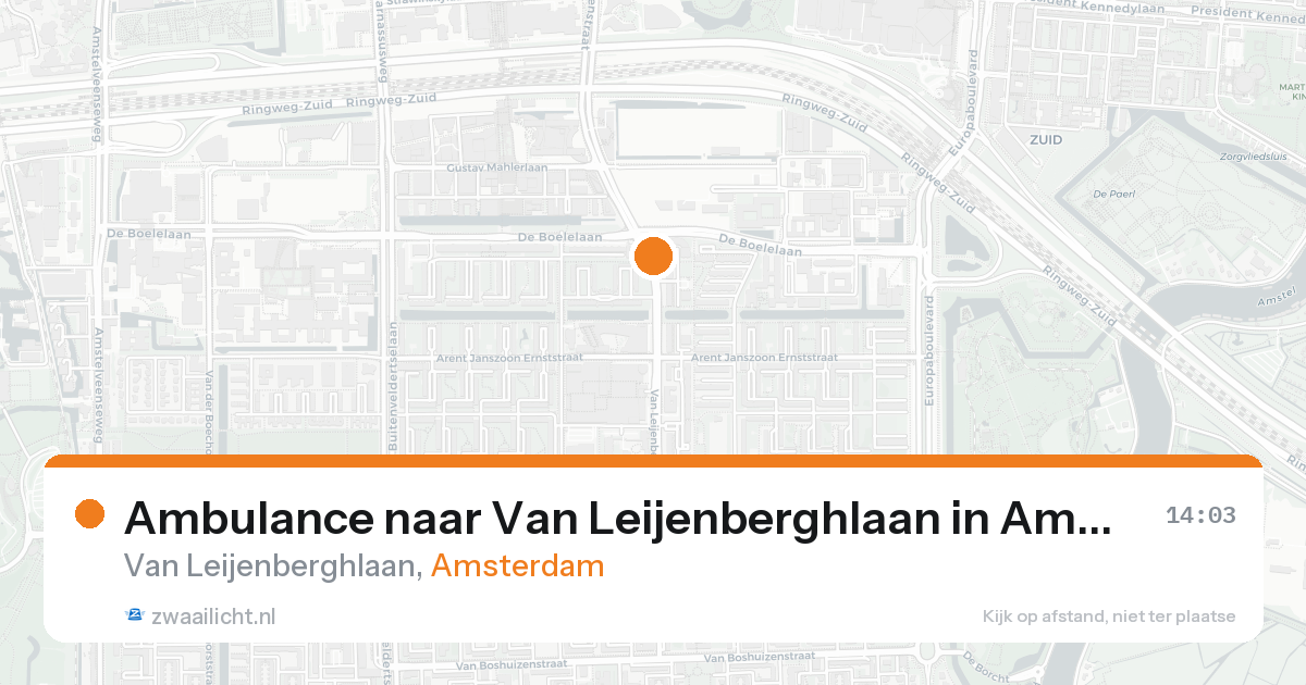 Ambulance naar Van Leijenberghlaan in Amsterdam — 19 aug 2026