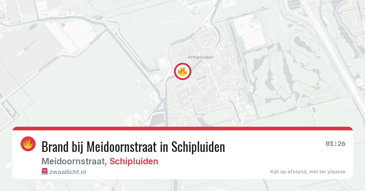 Brand bij Meidoornstraat in Schipluiden — 31 jul 2026