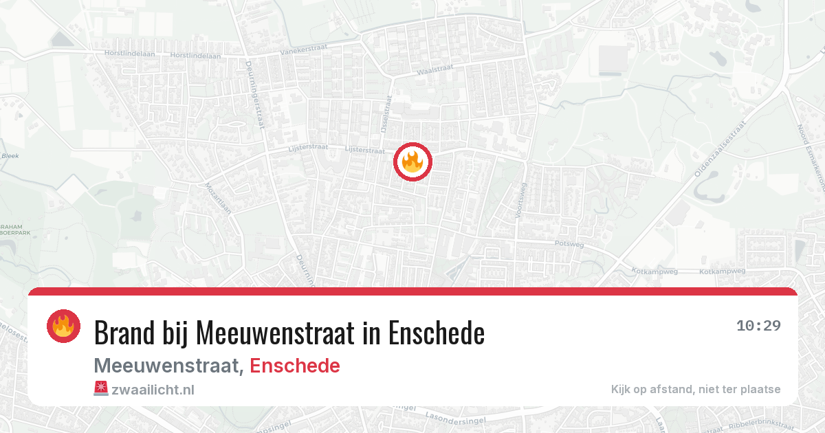Brand bij Meeuwenstraat in Enschede — 24 jun 2026