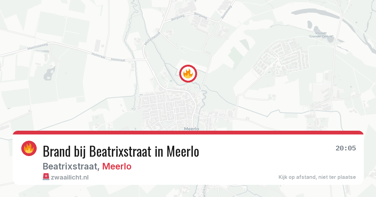 Brand bij Beatrixstraat in Meerlo — 28 mei 2026