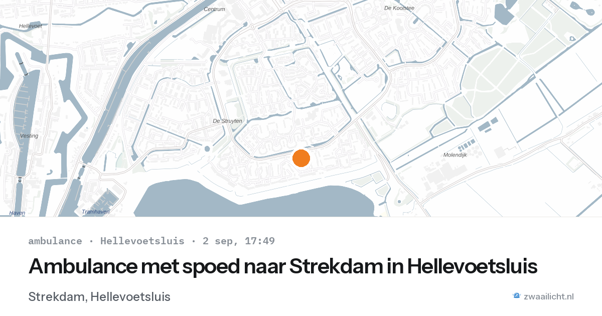 Ambulance met spoed naar Strekdam in Hellevoetsluis — 2 sep 2026