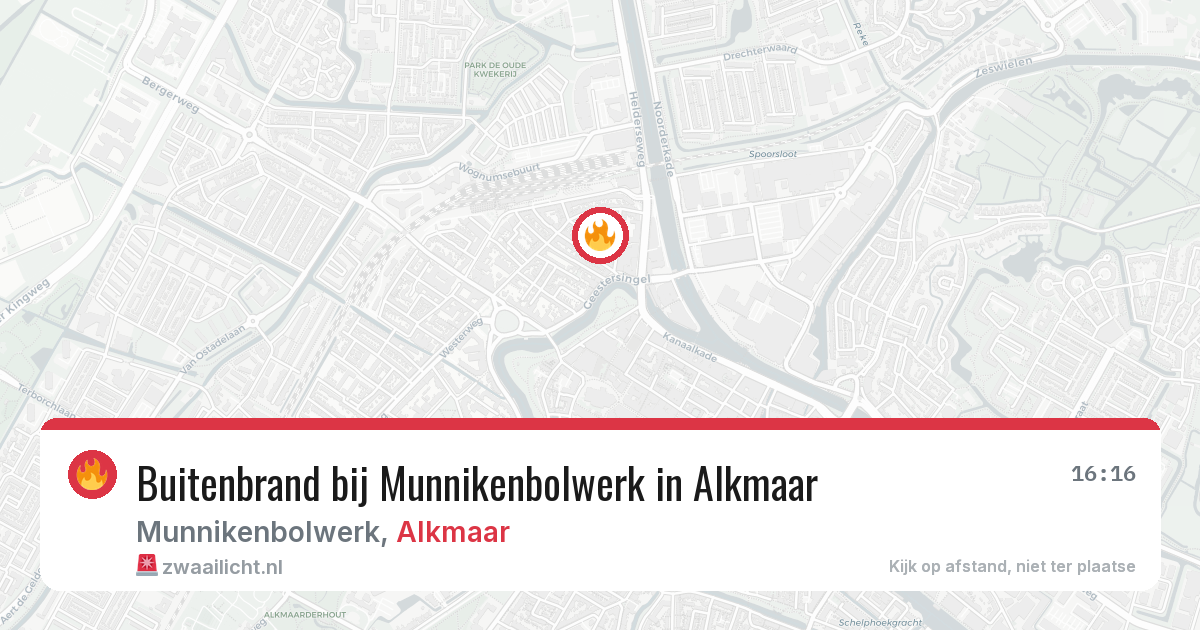 Buitenbrand bij Munnikenbolwerk in Alkmaar — 6 aug 2026