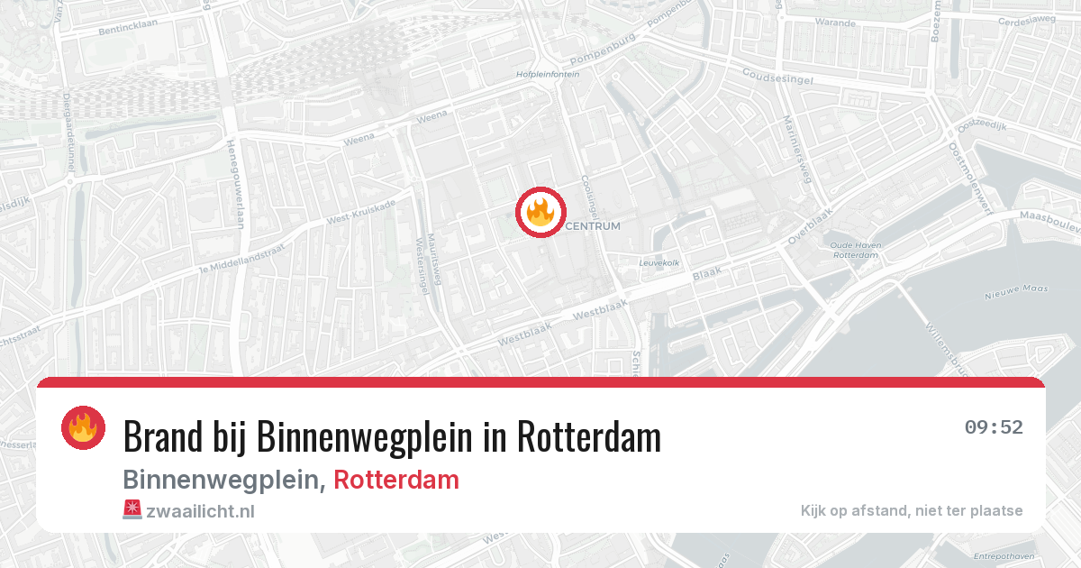 Brand bij Binnenwegplein in Rotterdam — 30 jun 2026