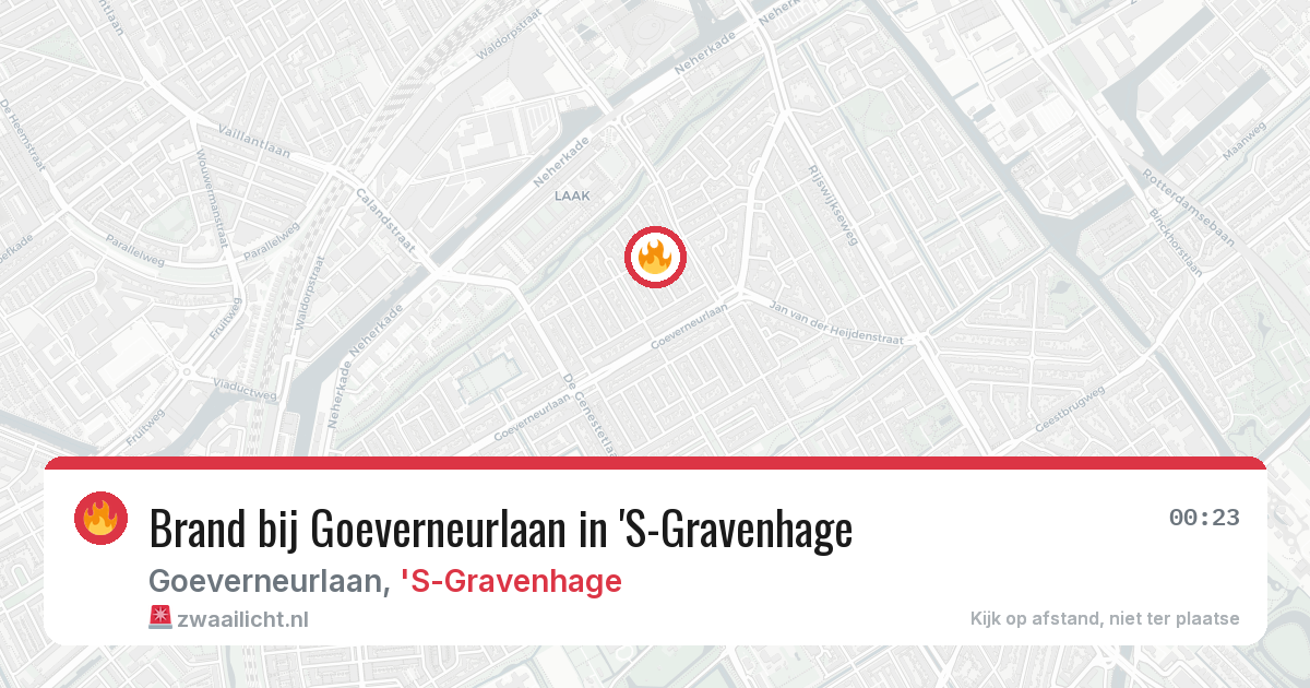 Brand bij Goeverneurlaan in 'S-Gravenhage — 19 jun 2026