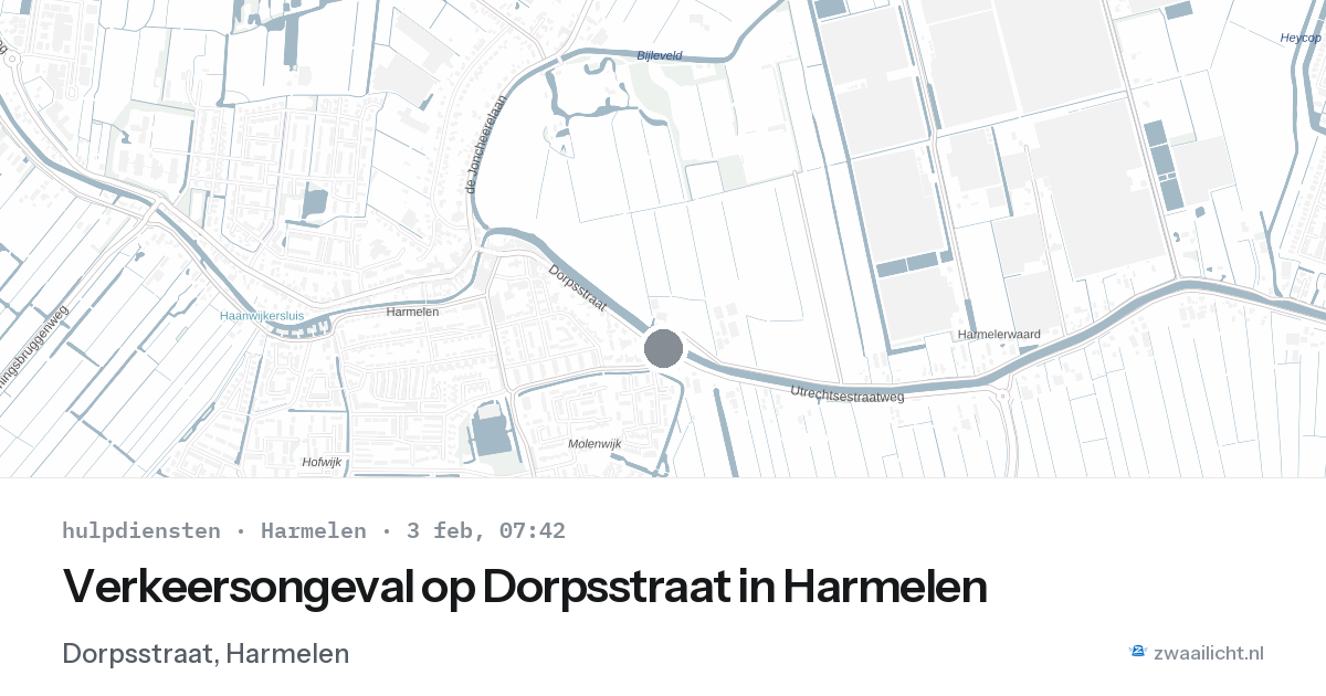 Verkeersongeval op Dorpsstraat in Harmelen — 3 feb 2026