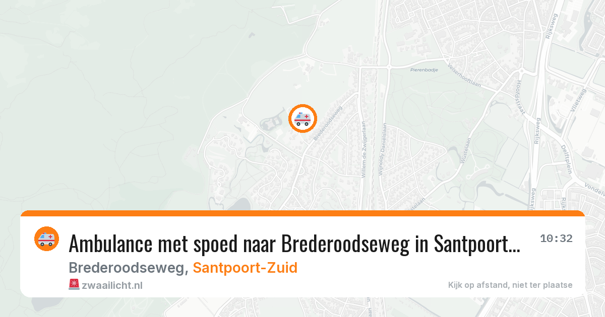 Ambulance met spoed naar Brederoodseweg in Santpoort-Zuid — 1 mei 2026