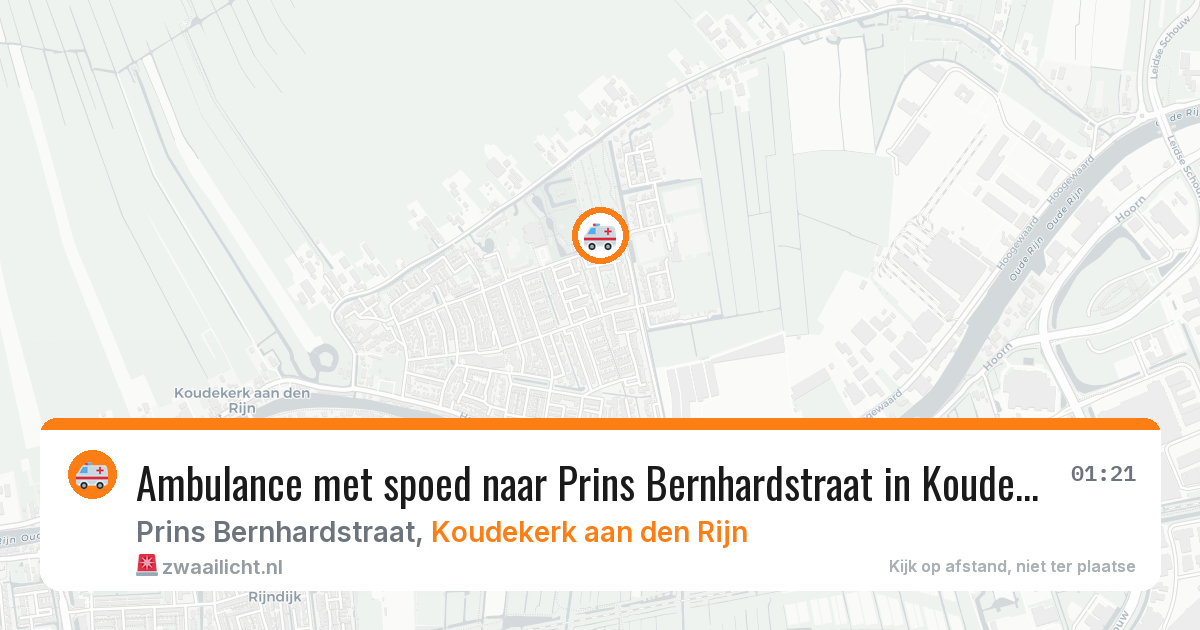 Ambulance met spoed naar Prins Bernhardstraat in Koudekerk aan den Rijn — 17 jul 2026