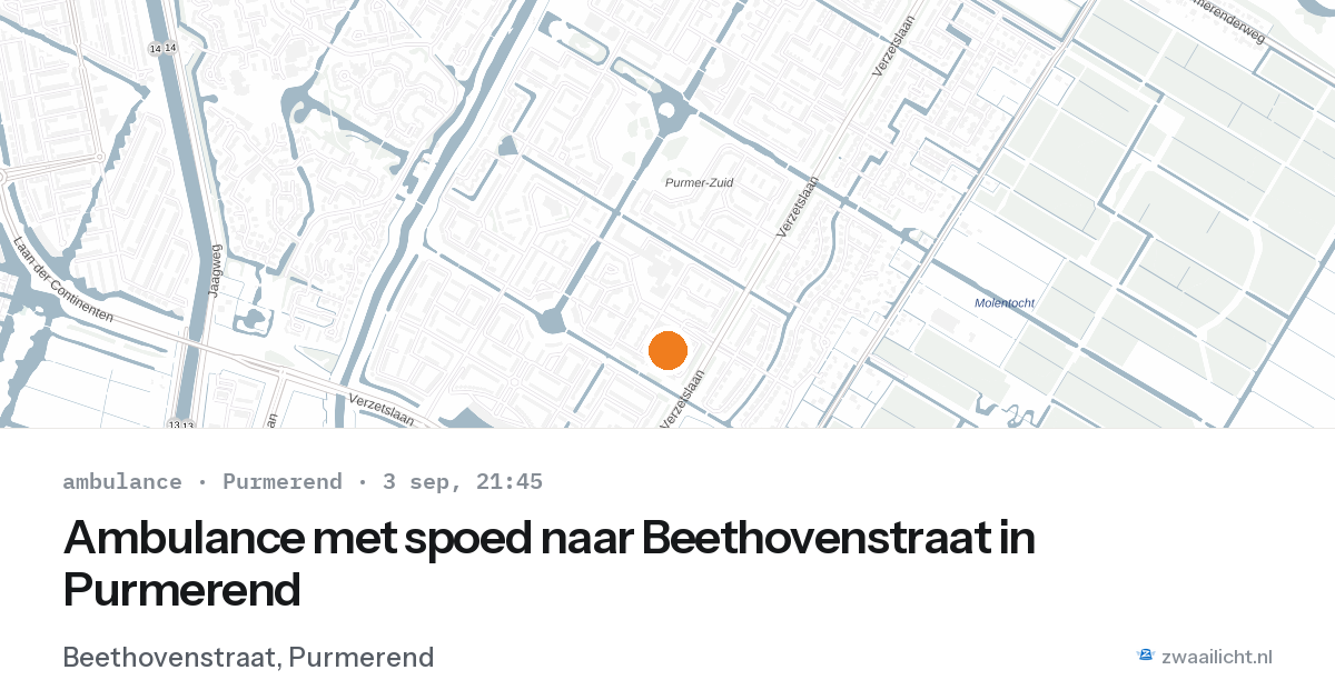 Ambulance met spoed naar Beethovenstraat in Purmerend — 3 sep 2026