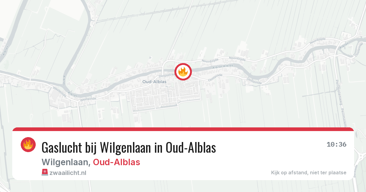 Gaslucht bij Wilgenlaan in Oud-Alblas — 18 feb 2026
