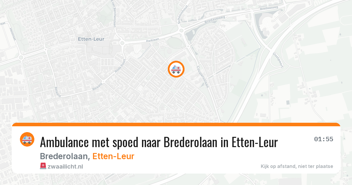 Ambulance met spoed naar Brederolaan in Etten-Leur — 29 mrt 2026